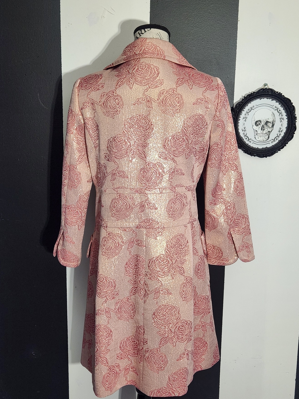 Banana Republic Pink Rose Brocade Trench Coat - Picture 5 of 9